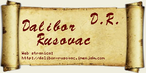 Dalibor Rusovac vizit kartica